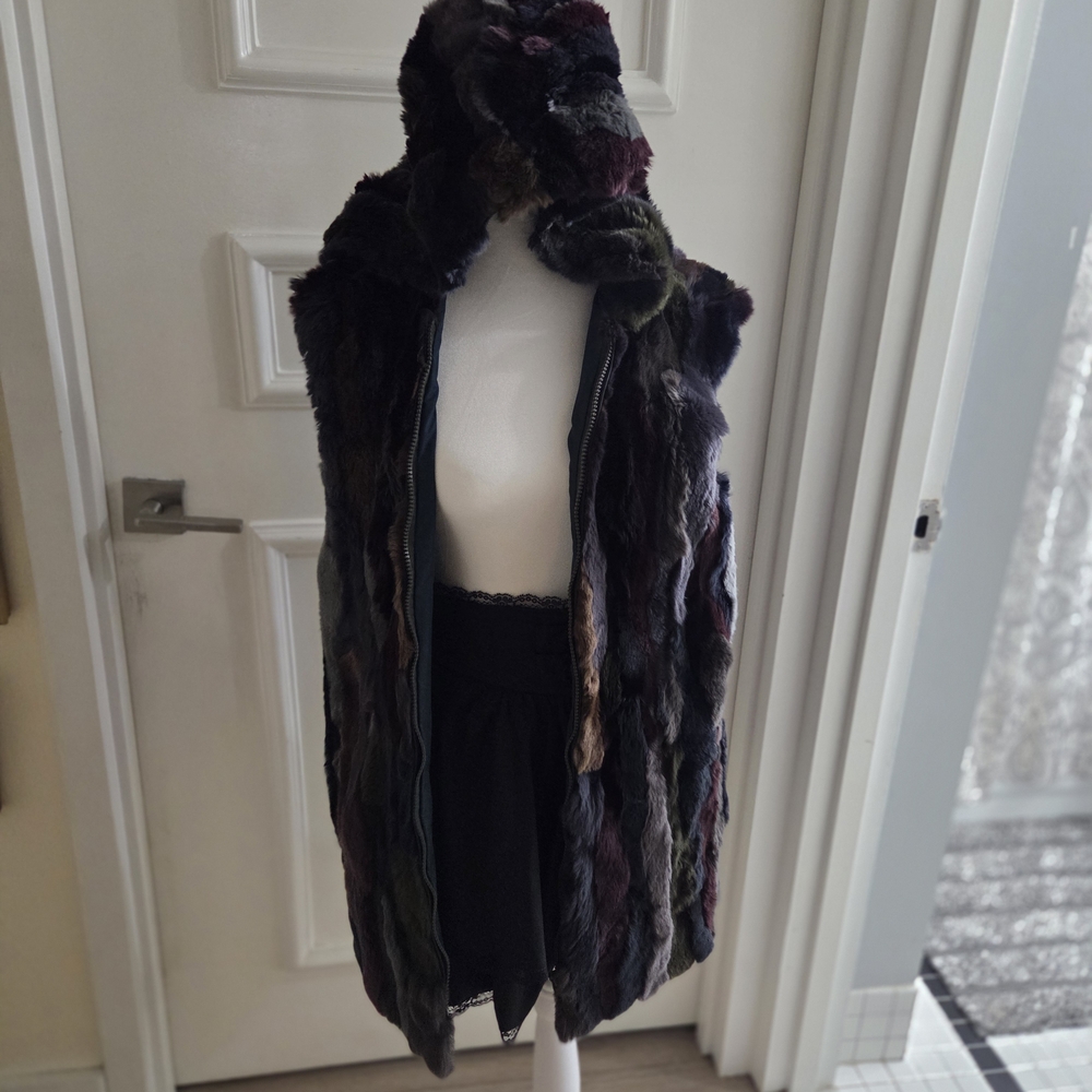 Belle Fare Multicolor Real Rabbit Fur Vest